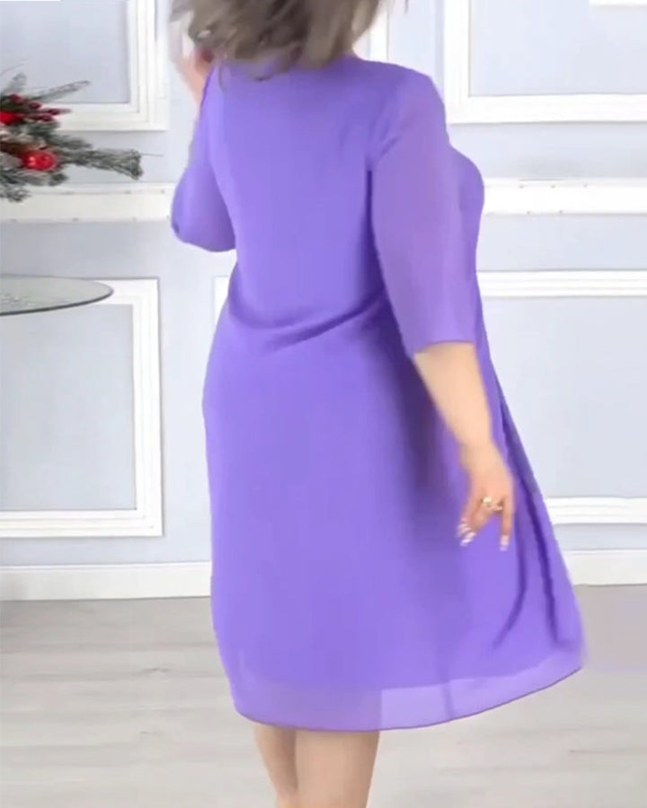 Women's solid color loose dress
