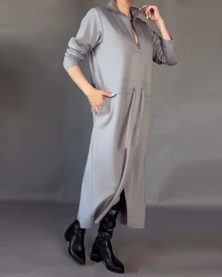 Half-Zip Neck Fashionable Dress