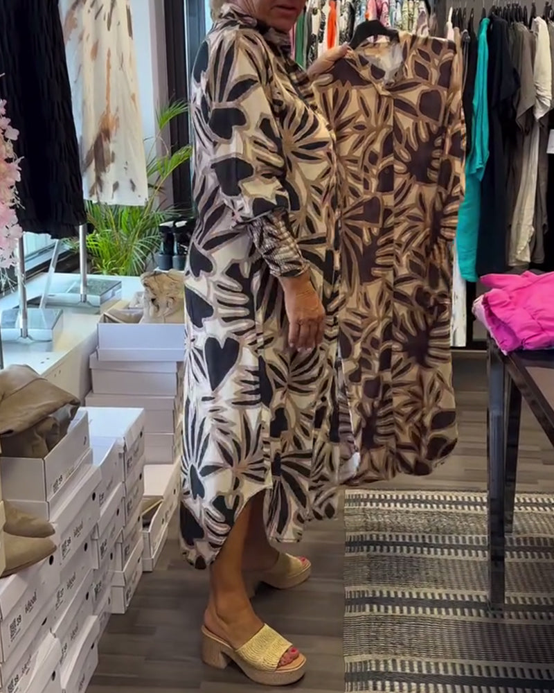 Vintage Long Sleeve Shirt Dress