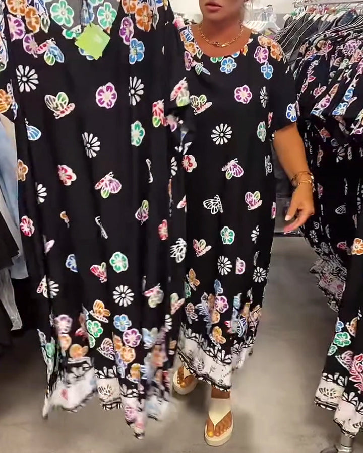 Oversized Printed Loose Dress