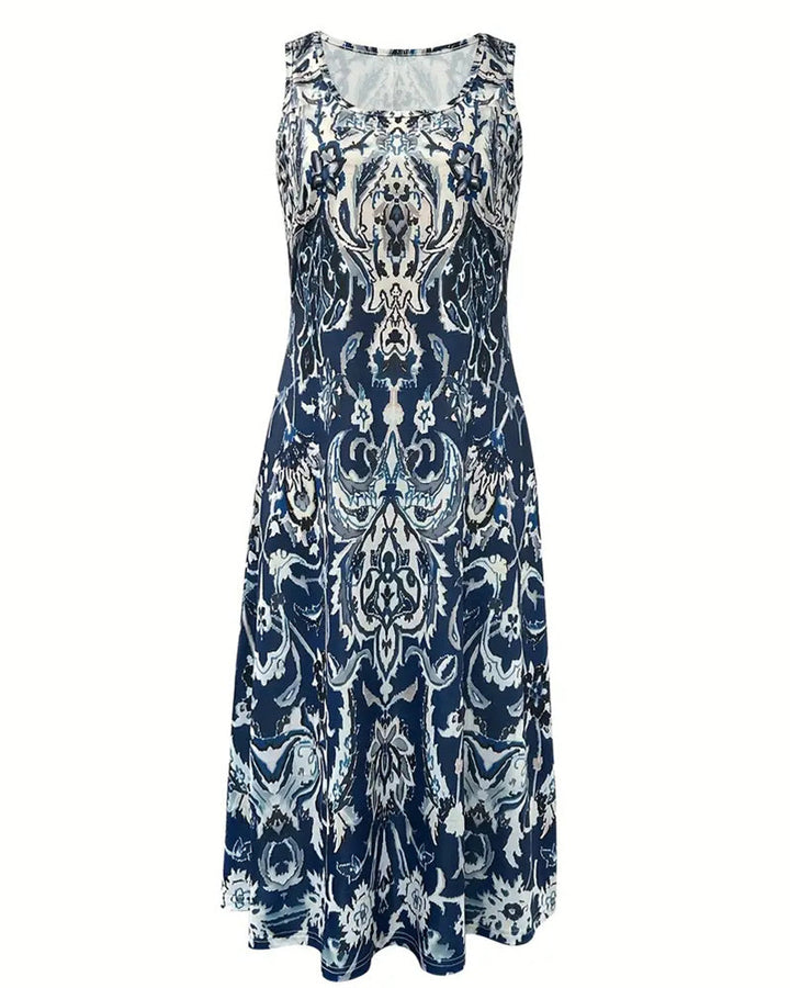 Holiday Sleeveless Fashion Print Dress