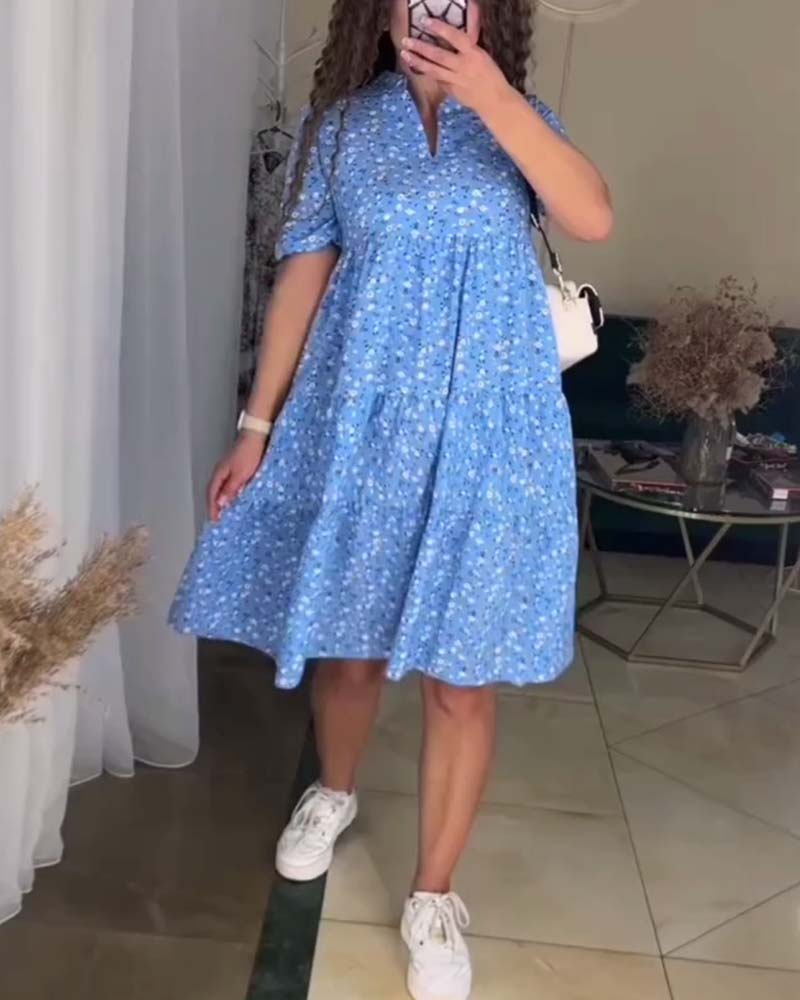 Loose floral casual dress