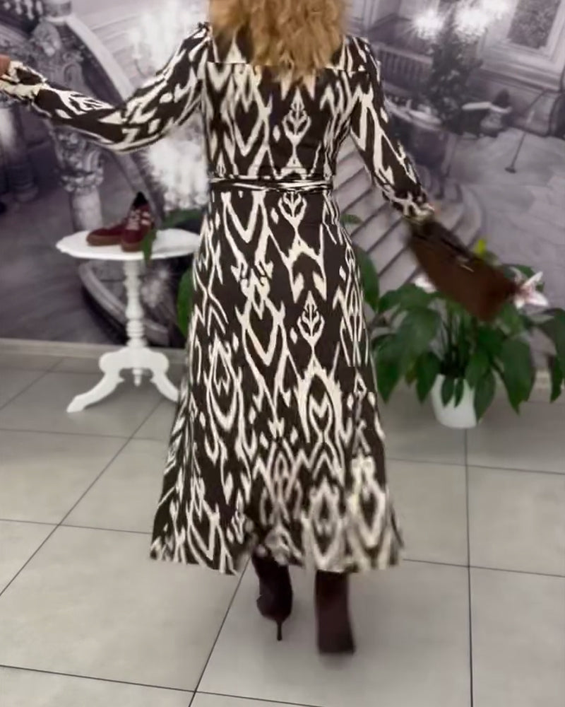 Geometric-Print Dress