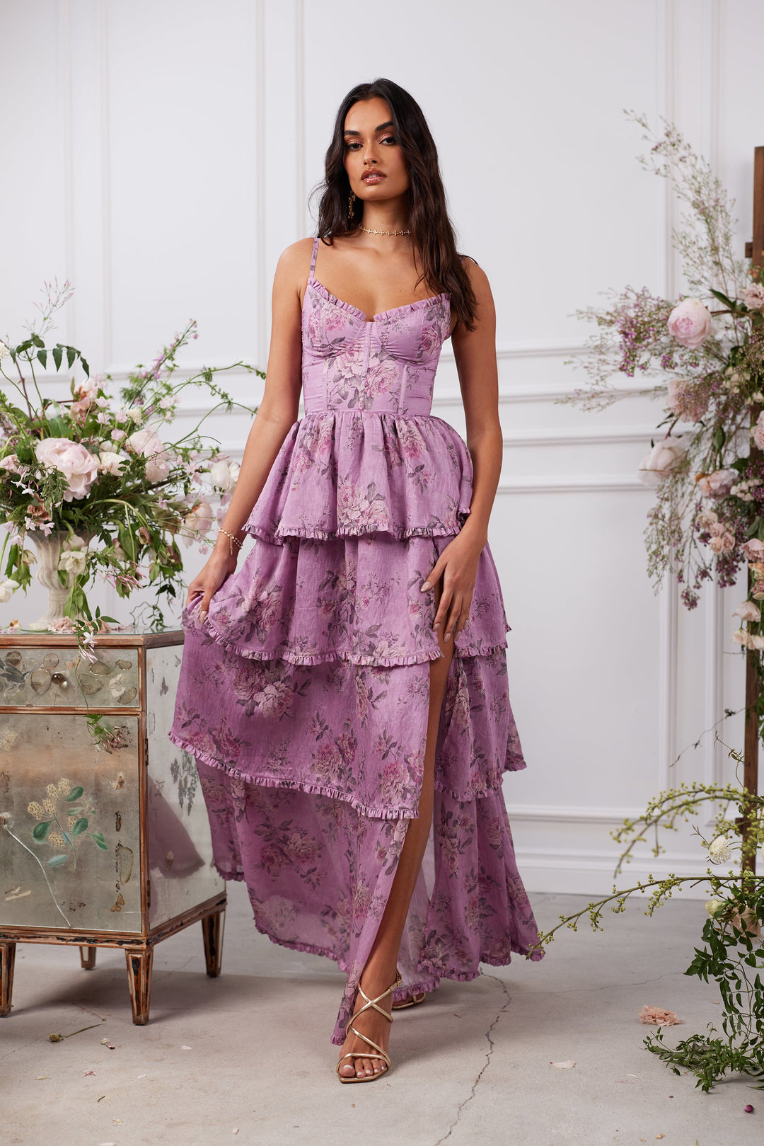 Vestido largo romántico