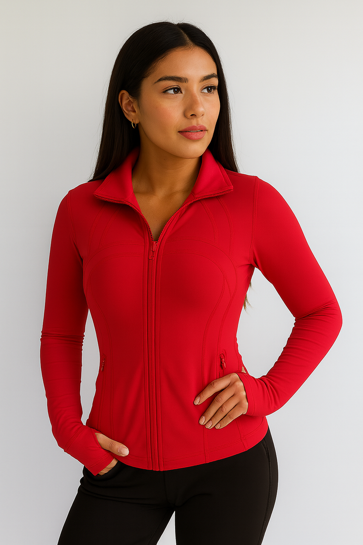 Chaqueta deportiva ajustada en rojo