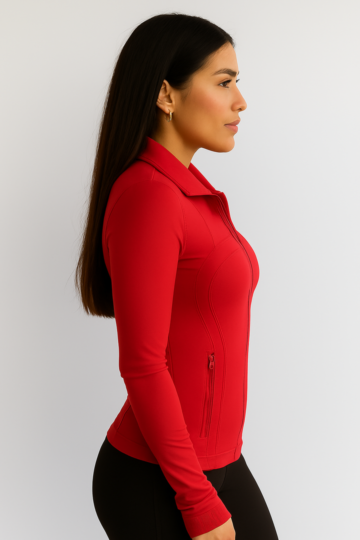 Chaqueta deportiva ajustada en rojo