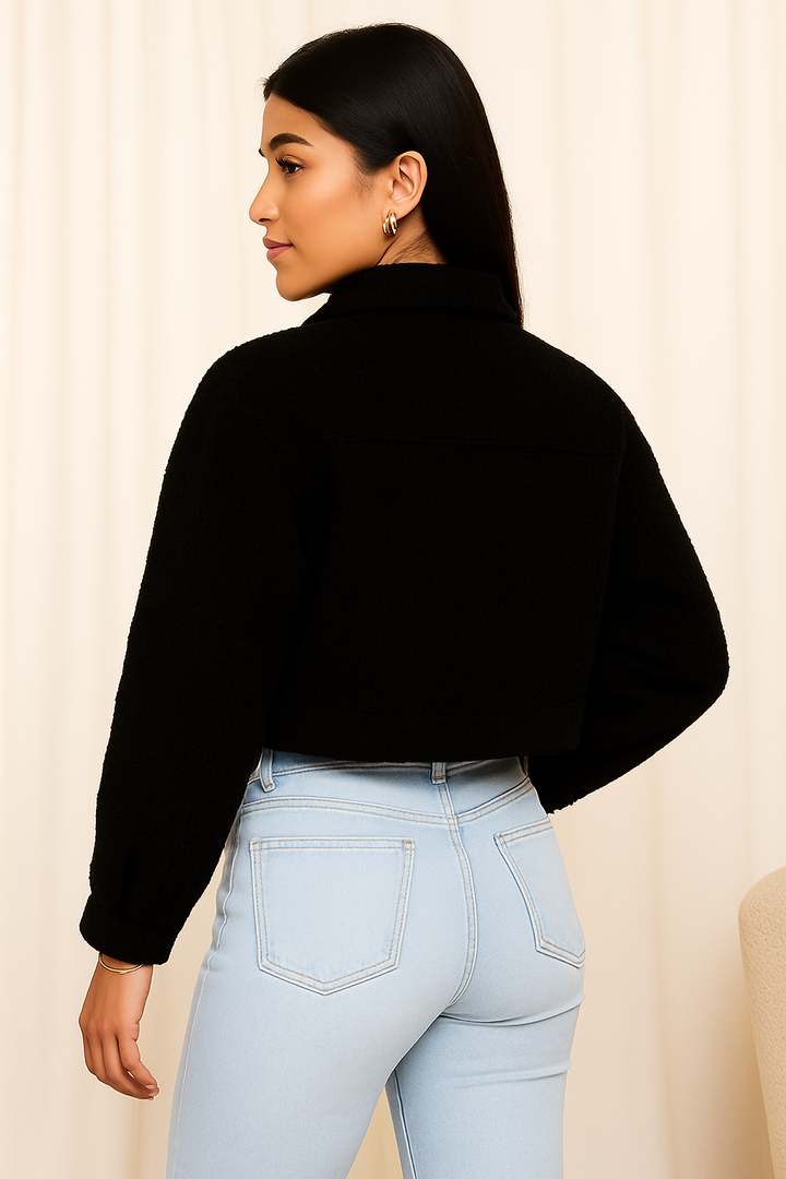 Cazadora bomber bouclé Black