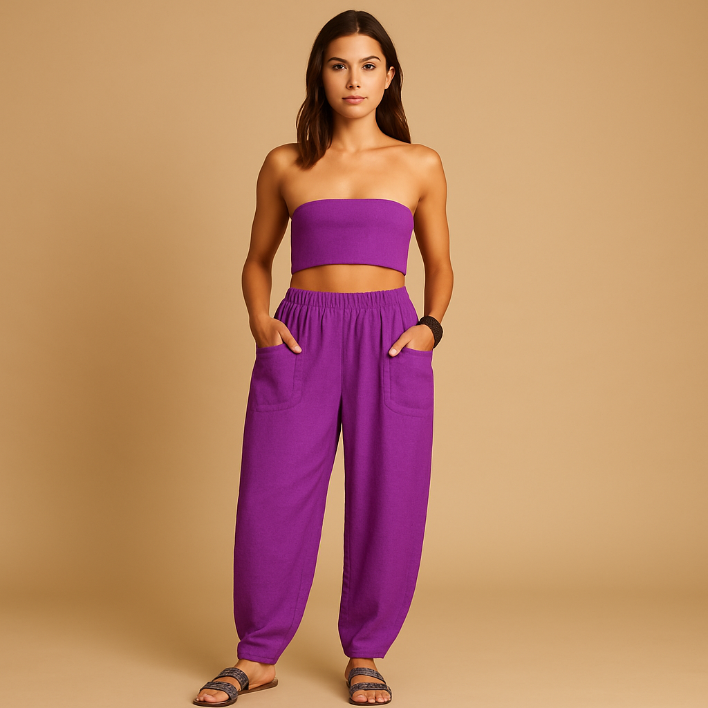 Boho Breeze High-Rise Trousers