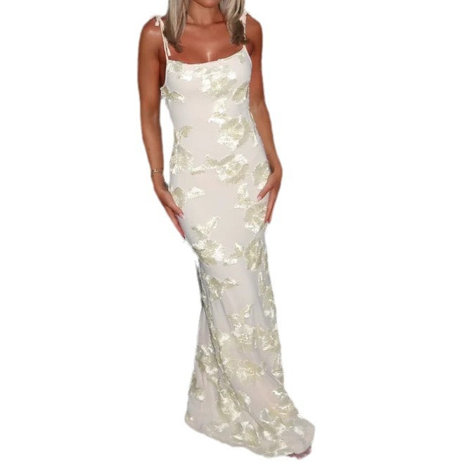 Vestido floral sin tirantes