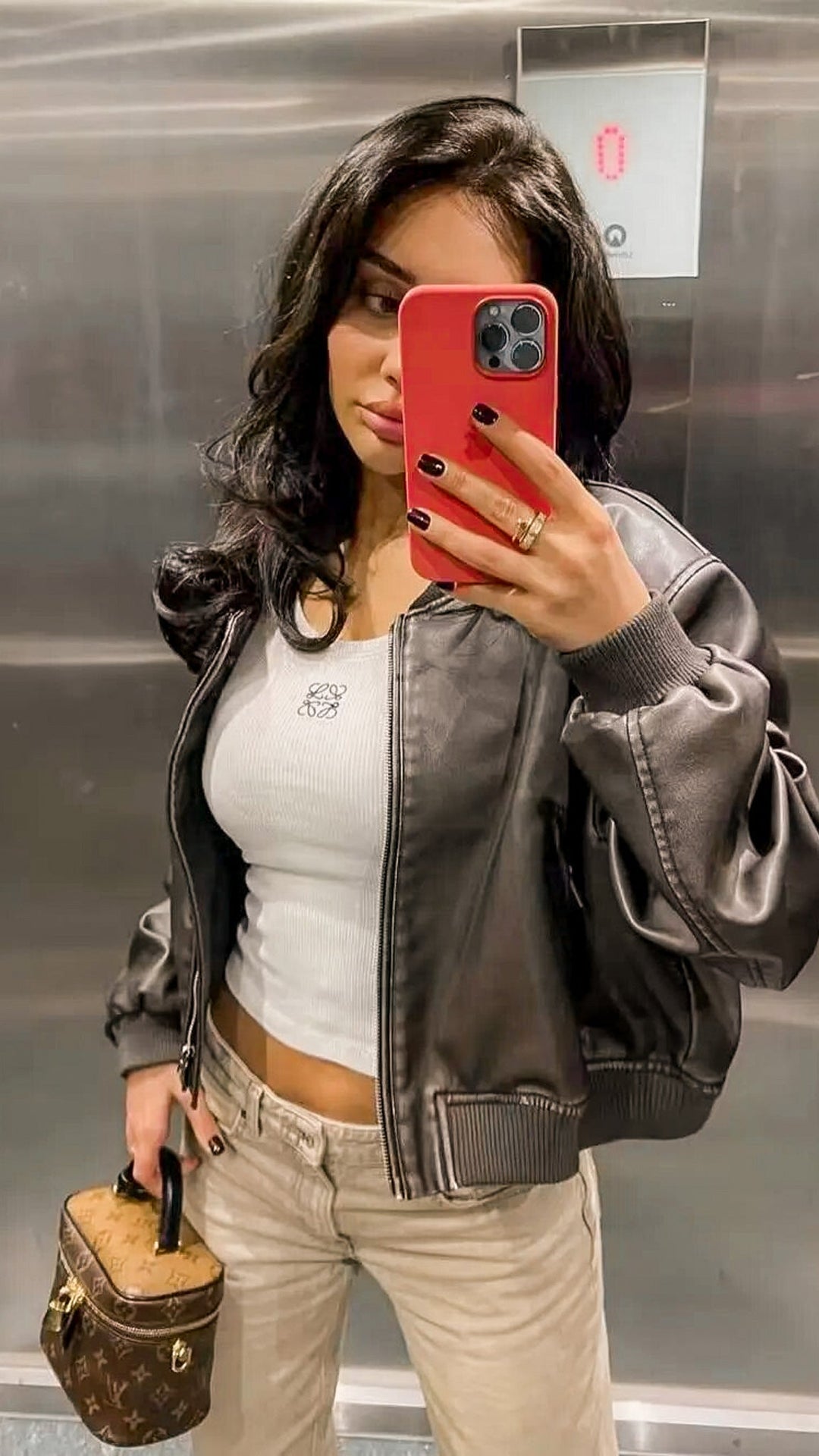 Celeste Faux Leather Bomber Jacket