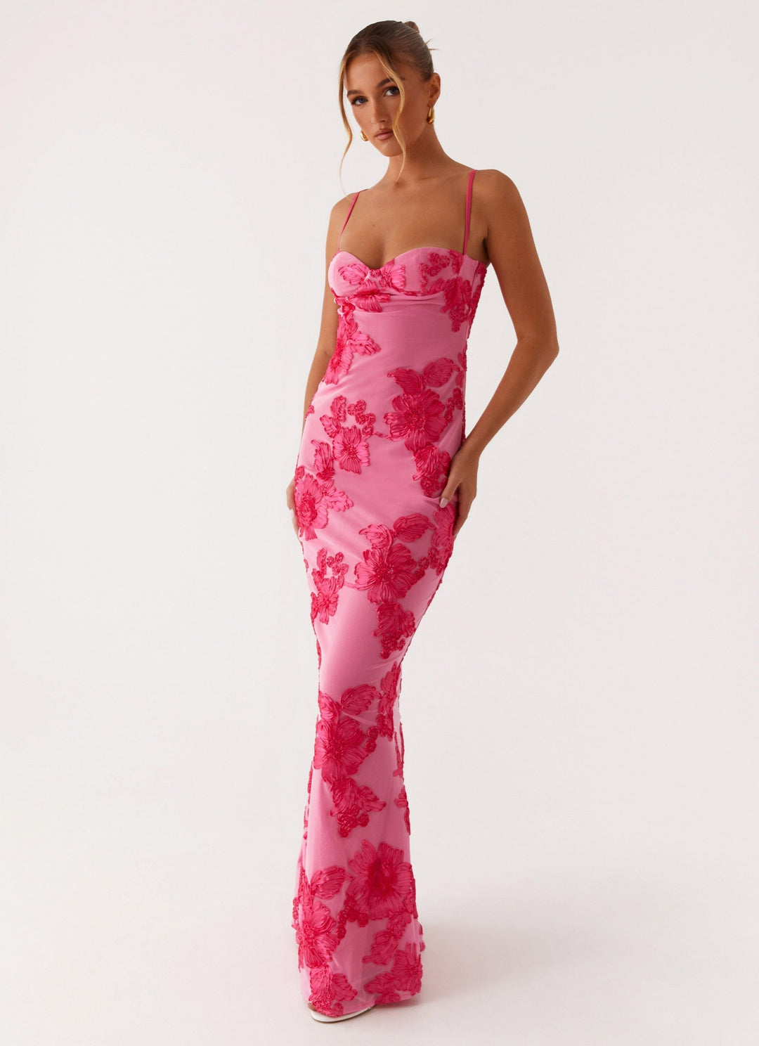 Vestido floral sin tirantes