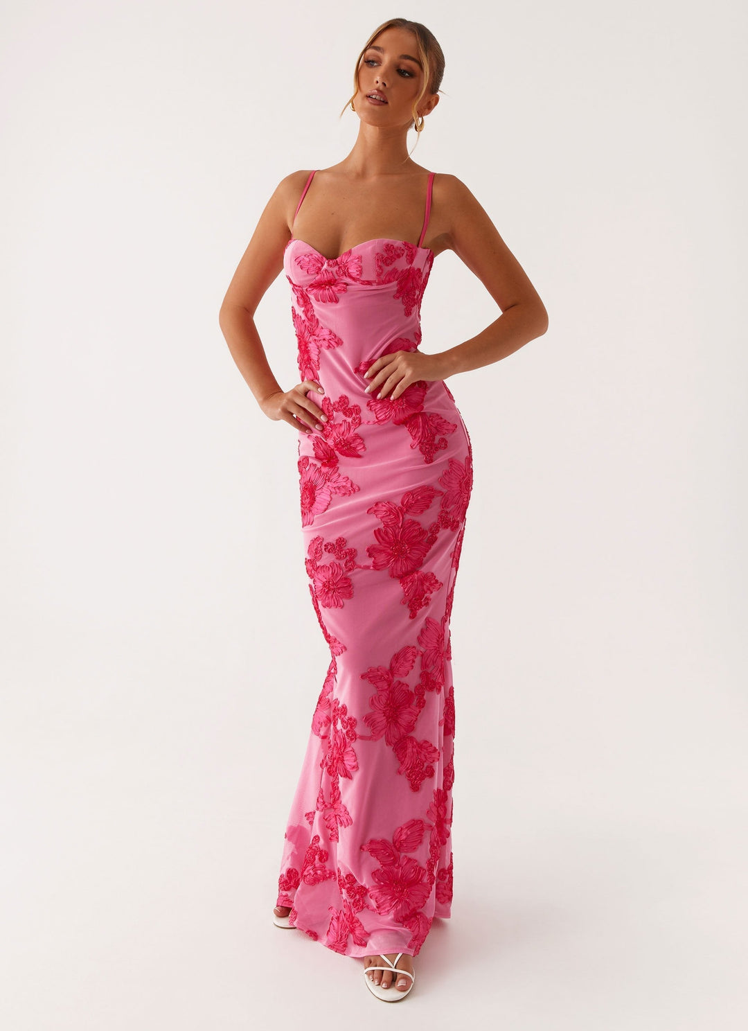 Vestido floral sin tirantes