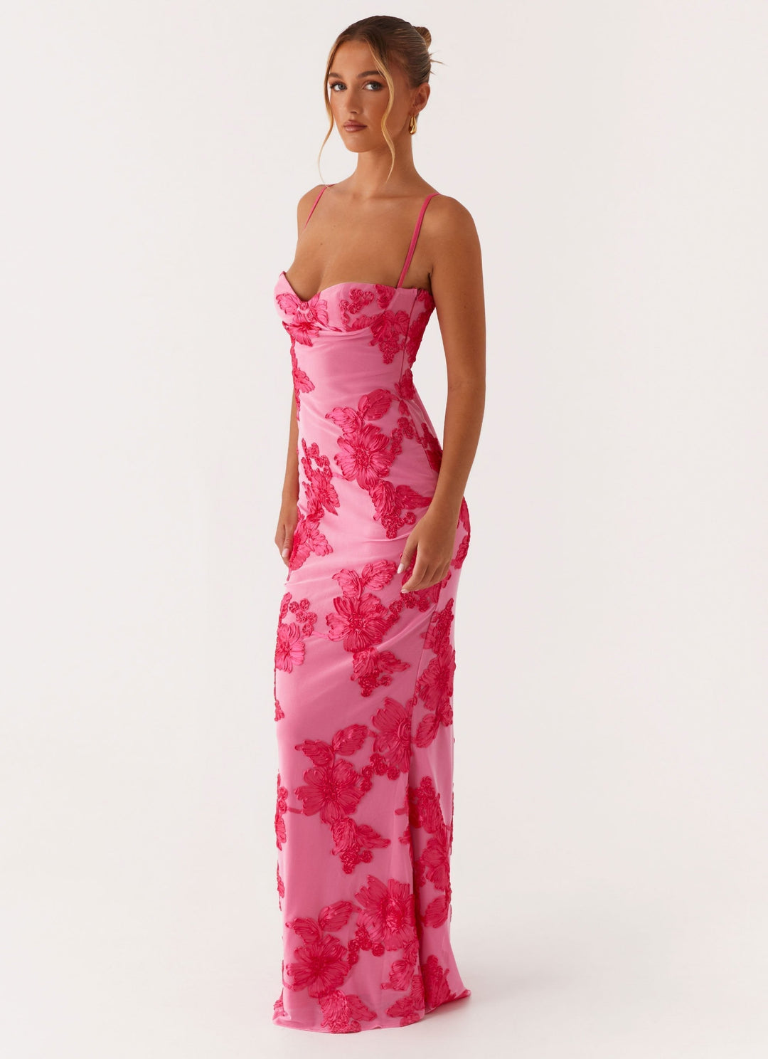 Vestido floral sin tirantes