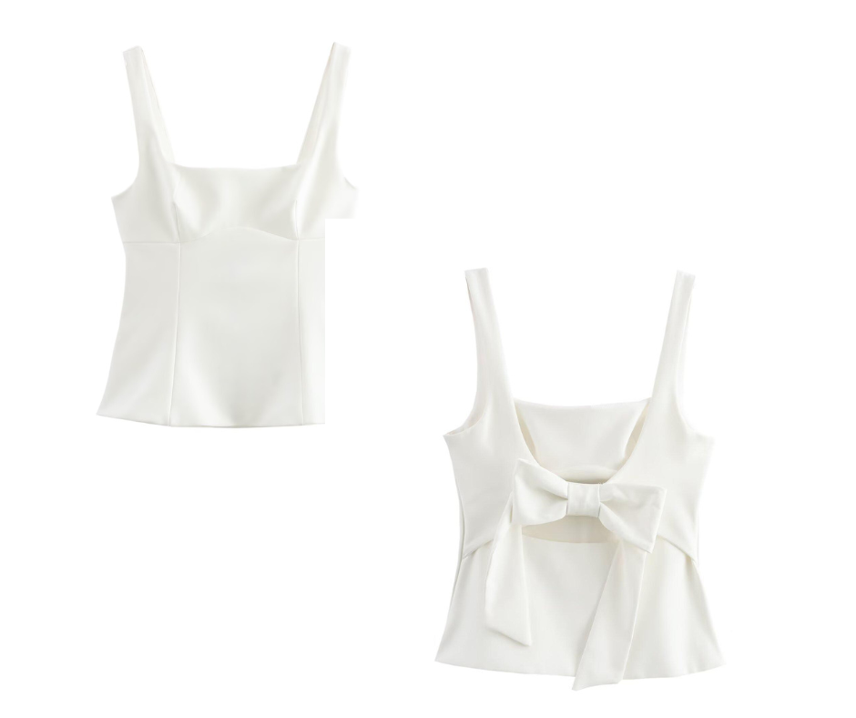 Elegante blusa de primavera con detalle de lazo