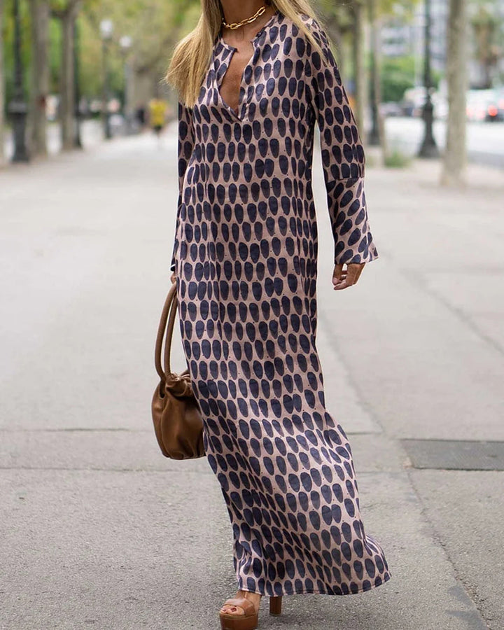 Fashion v-neck polka dot print dress