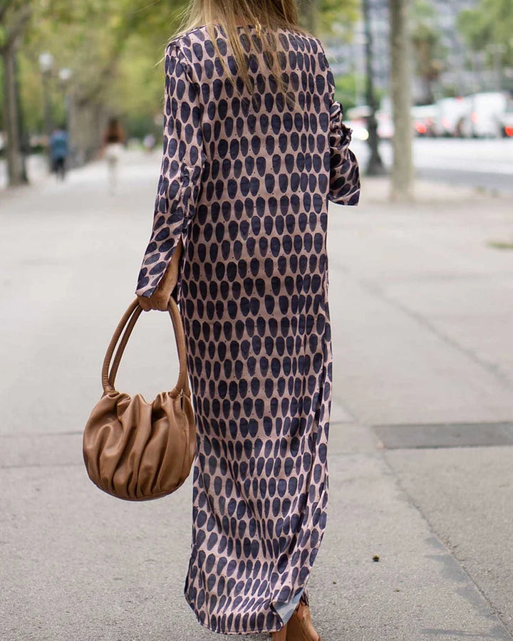 Fashion v-neck polka dot print dress