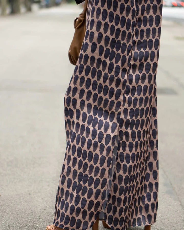 Fashion v-neck polka dot print dress