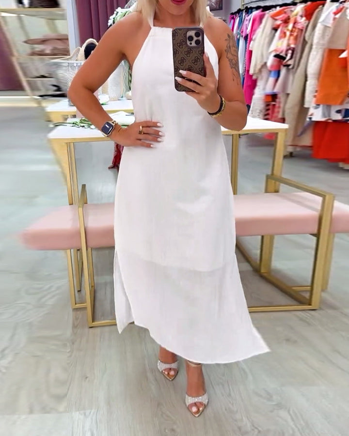 Sleeveless Elegant Solid Color Dress