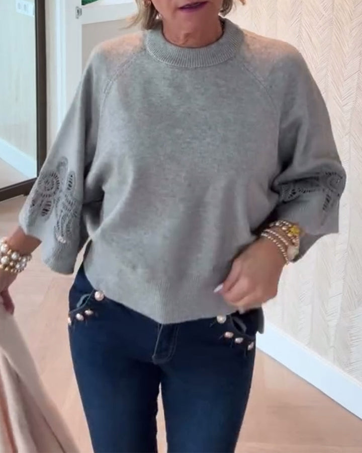 Turtleneck Three-Quarter Sleeve Jumper