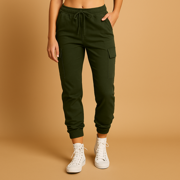 Tailored High-Waist Cargo Pants