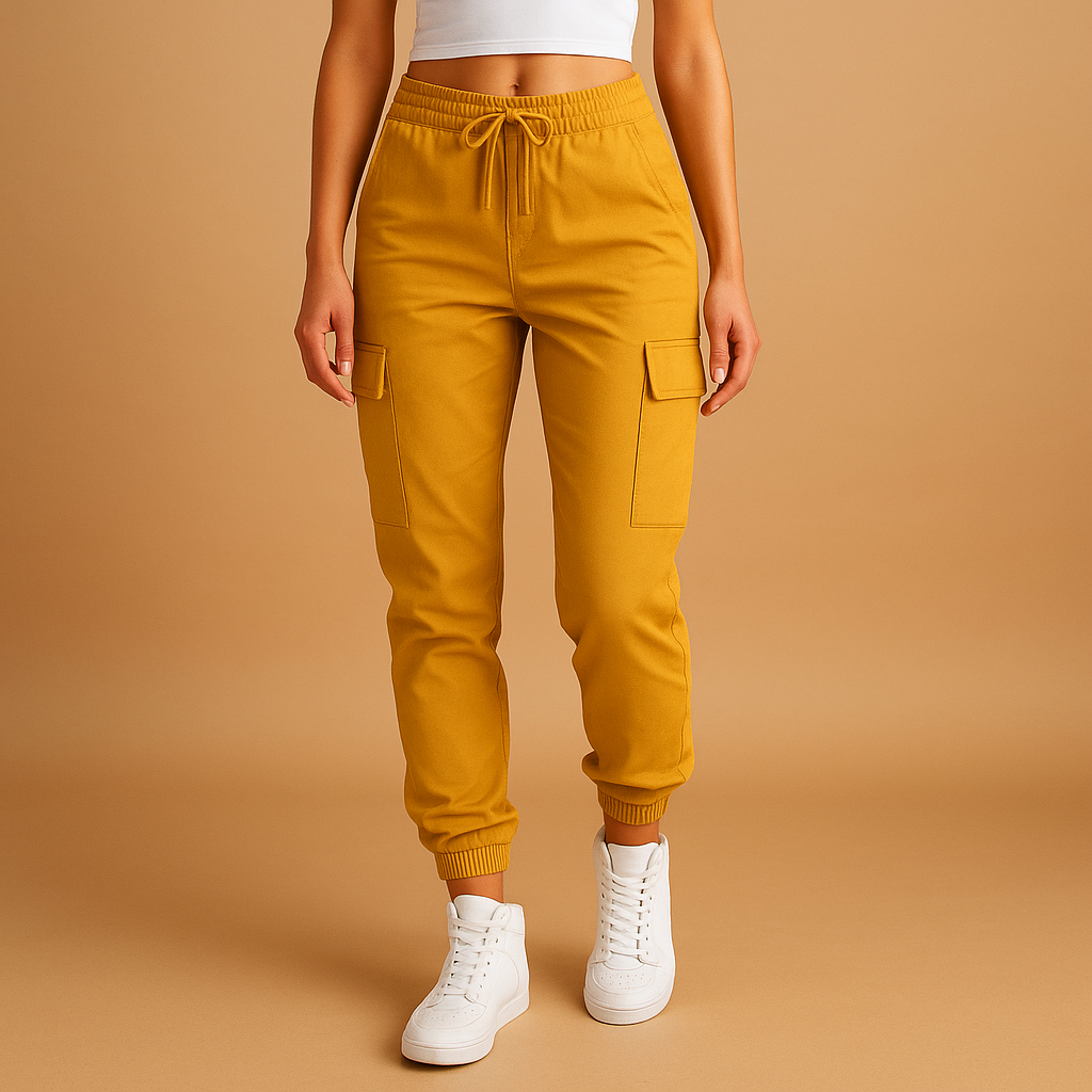Tailored High-Waist Cargo Pants