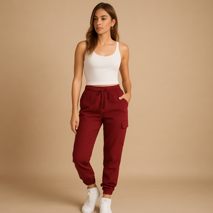 Tailored High-Waist Cargo Pants