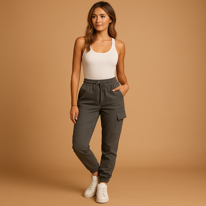 Tailored High-Waist Cargo Pants