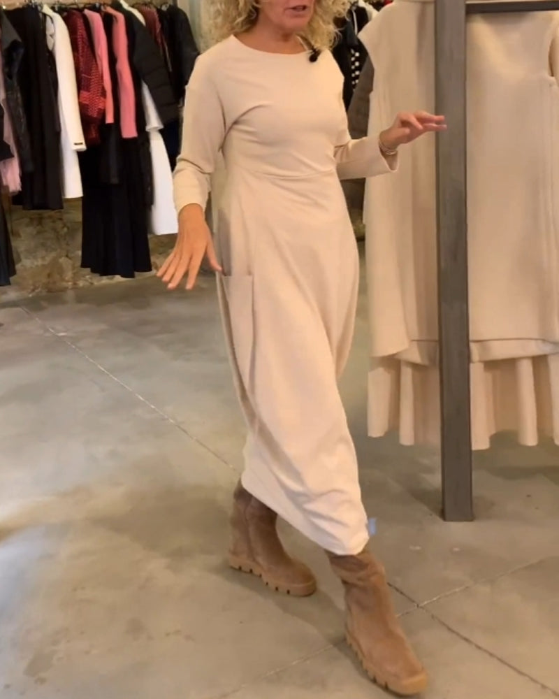 Versatile round neck dress