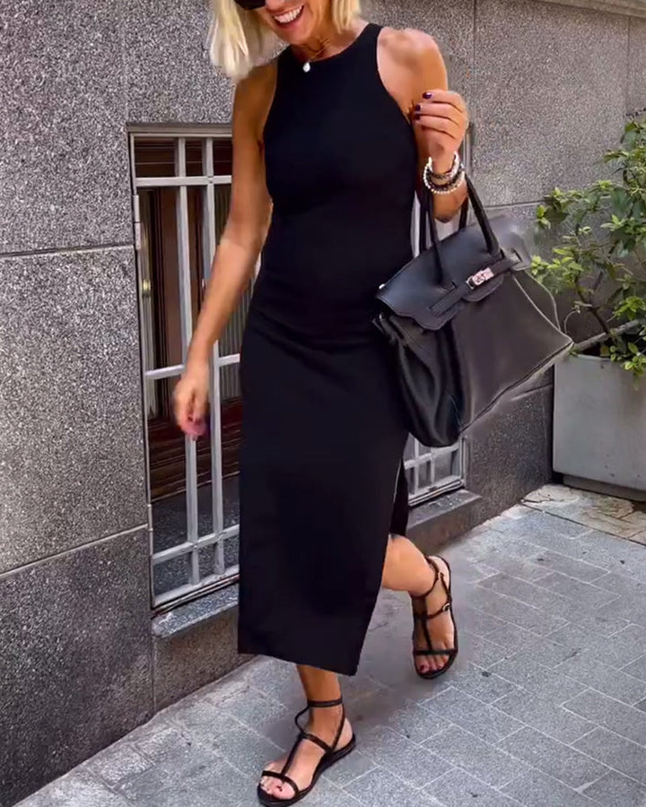 Casual Sleeveless Slim Slit Dress