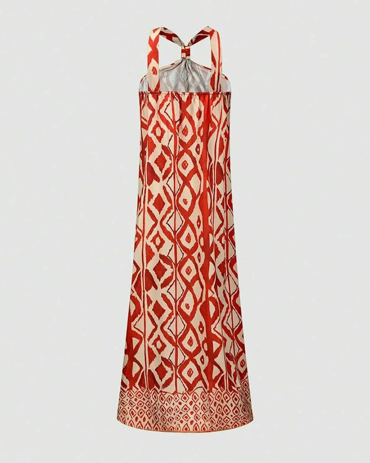 Halter Neck Bohemian Print Dress