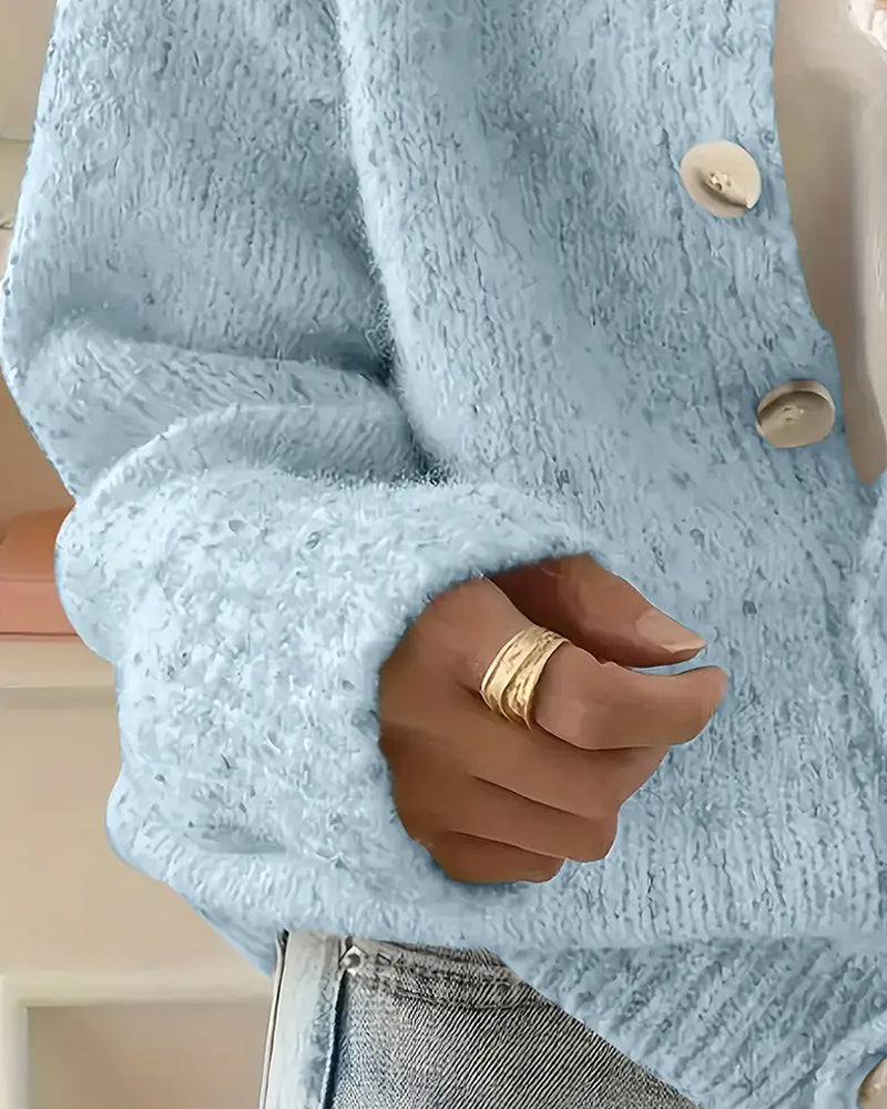 Comfortable Solid Color Cardigan Sweater