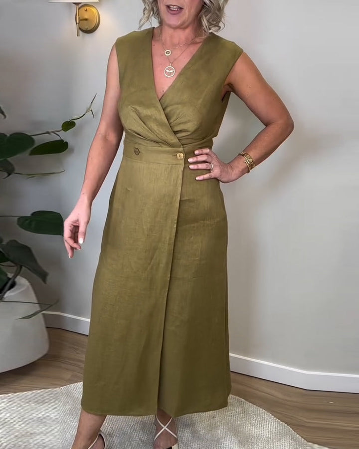 Casual Sleeveless V-Neck Dress