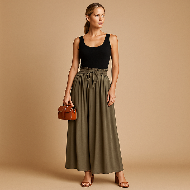 Graceful High-Waist Wide Leg Pants