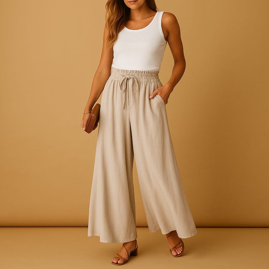 Graceful High-Waist Wide Leg Pants