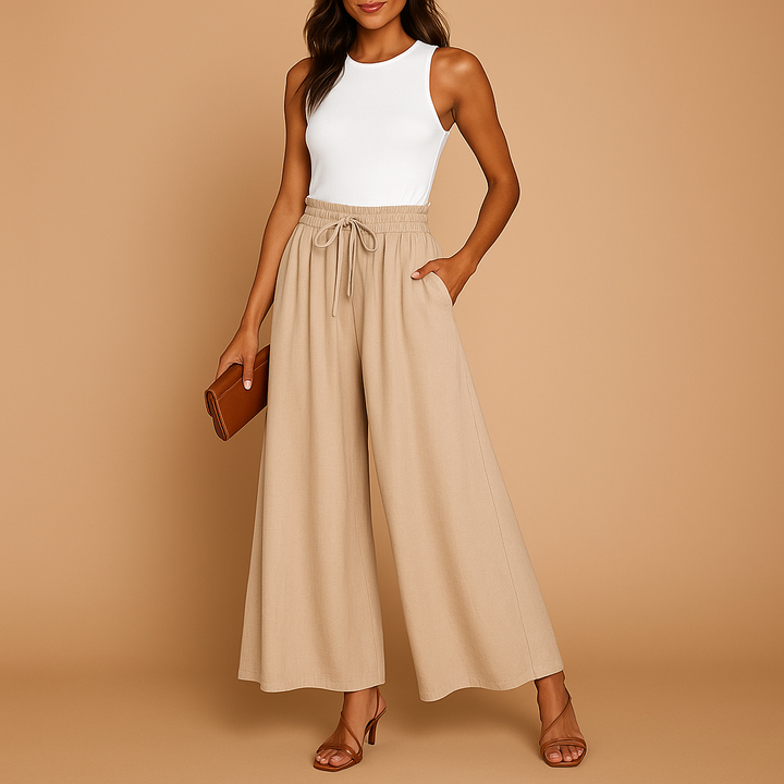 Graceful High-Waist Wide Leg Pants