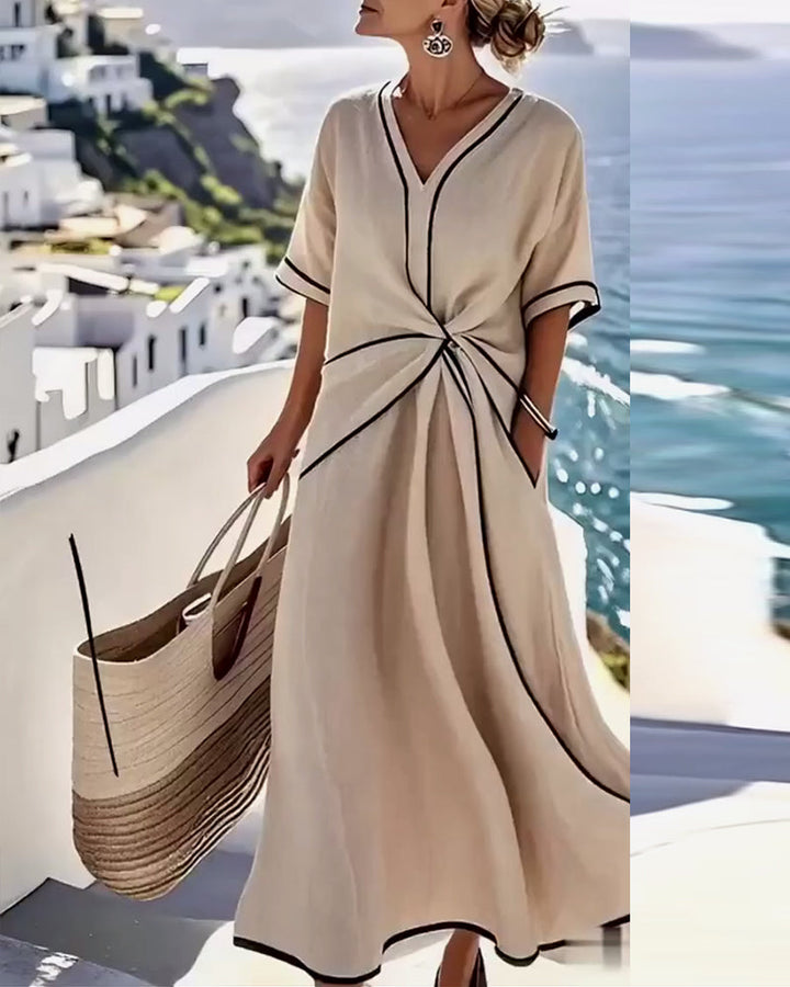 Fashionable Twist Pocket Dress