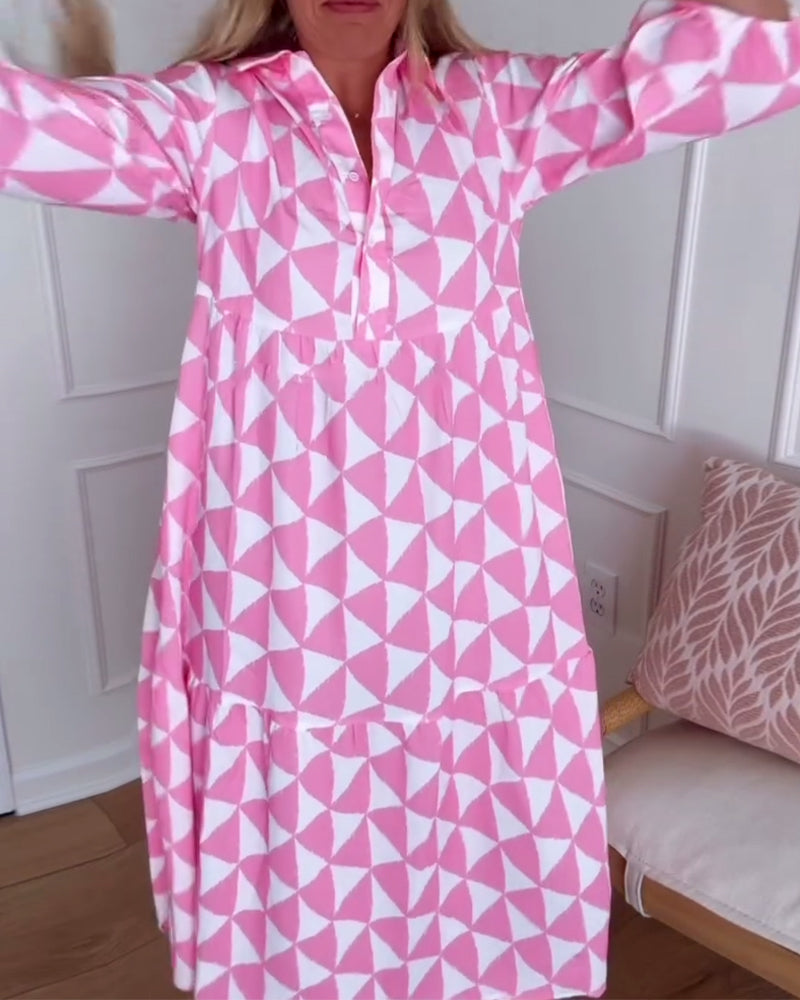Temperament Printed Shift Dress