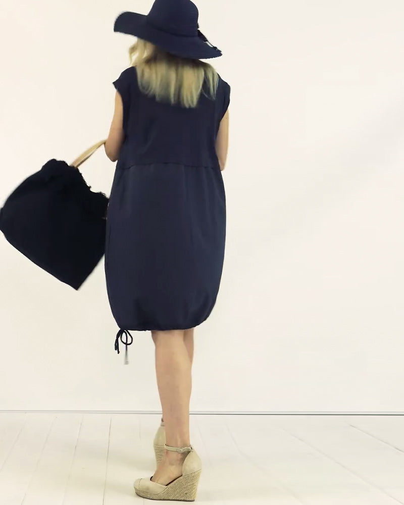 Round Neck Sleeveless Printed Dress