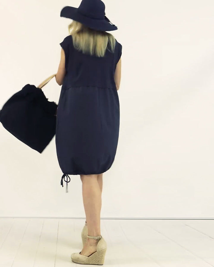Round Neck Sleeveless Printed Dress