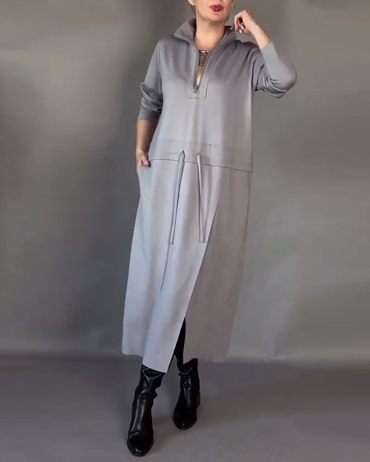 Half-Zip Neck Fashionable Dress
