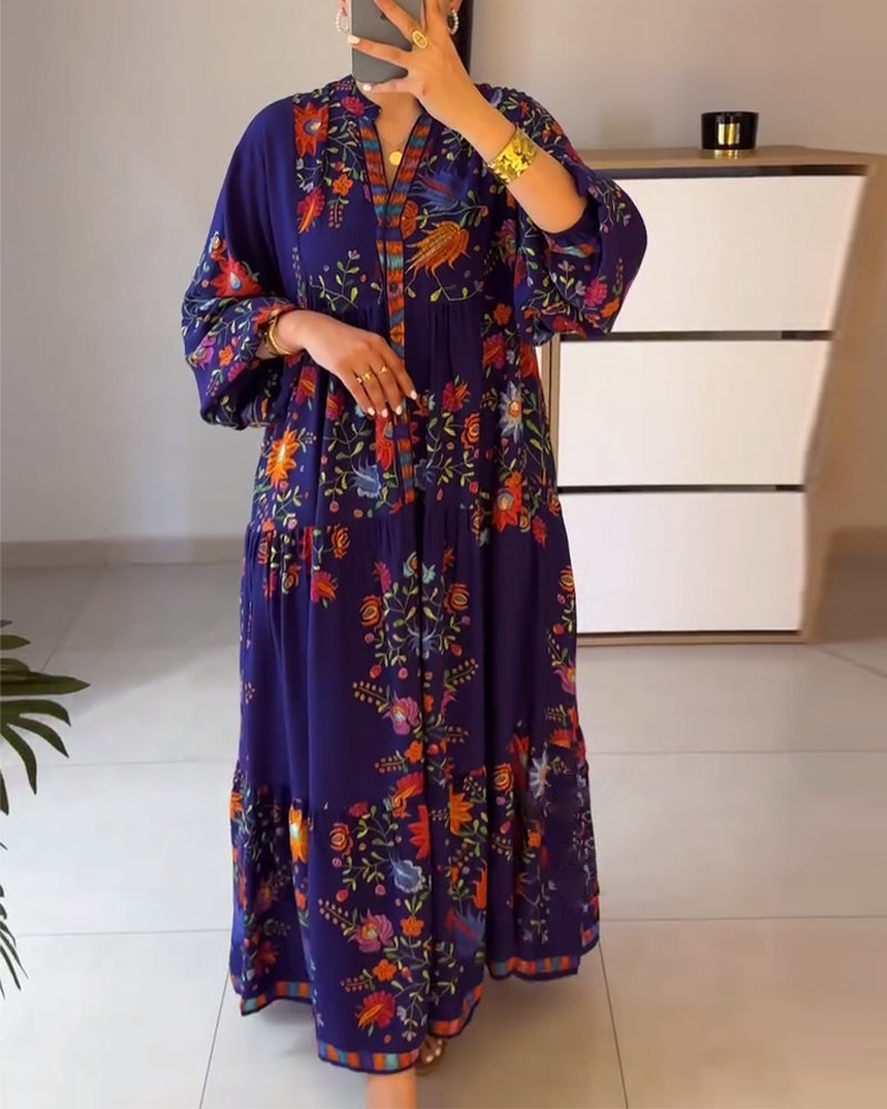 Elegant Floral Print Dress