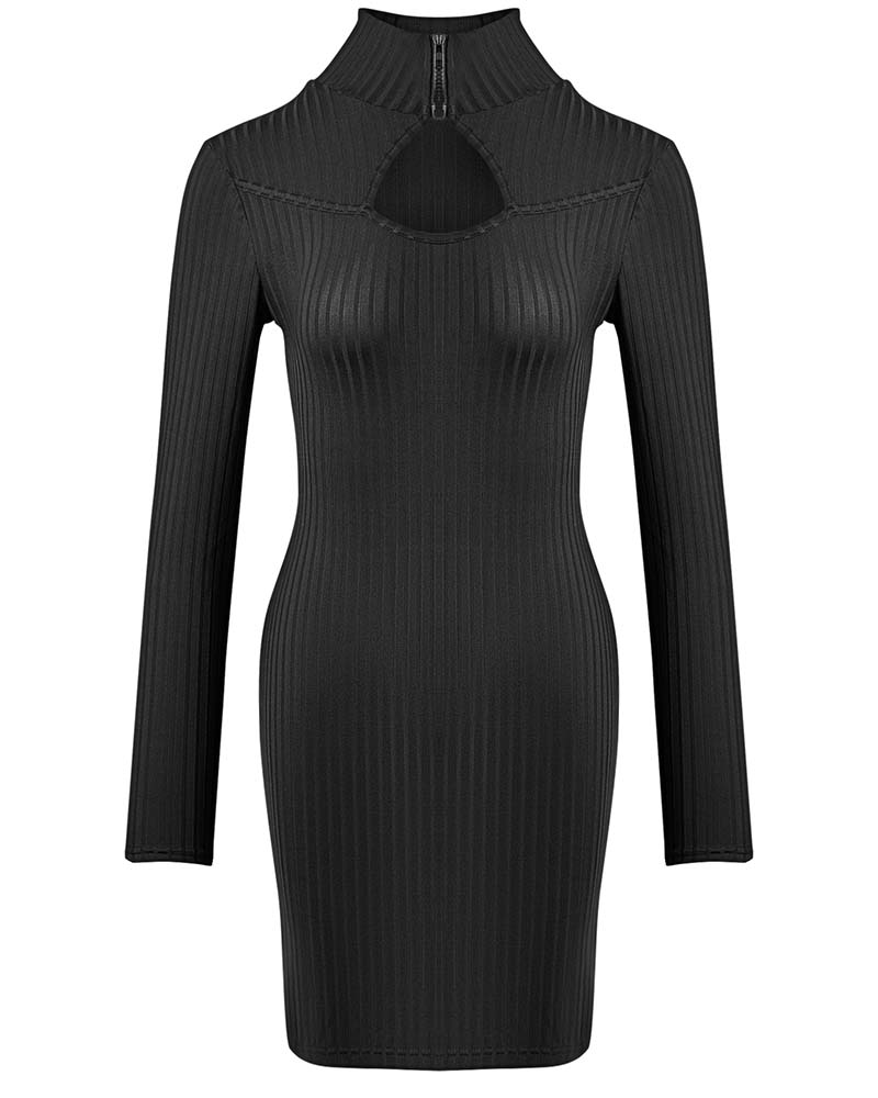 Solid Color Skinny Casual Dress