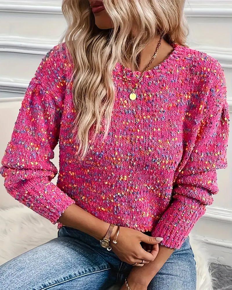 Crew Neck Colorful Jumper