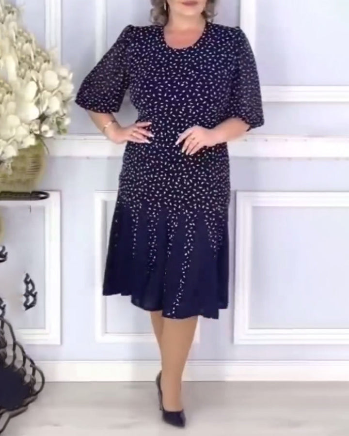 Round Neck Polka Dot Dress