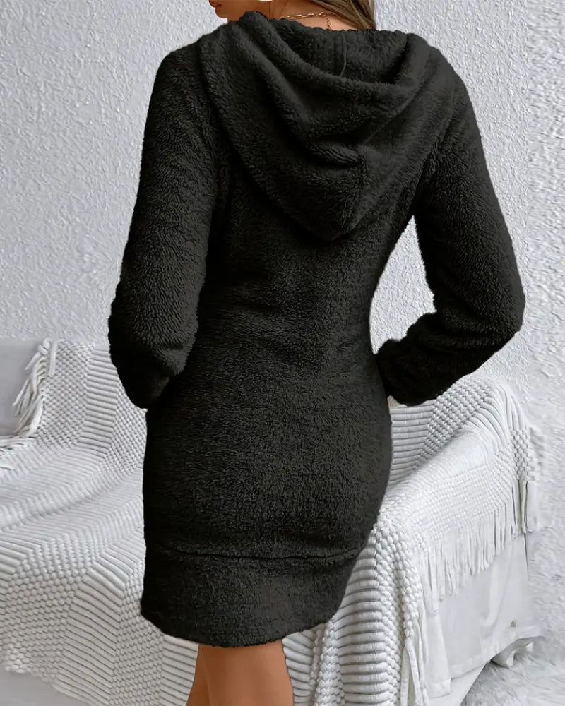 Hooded Brushed Slim Dress