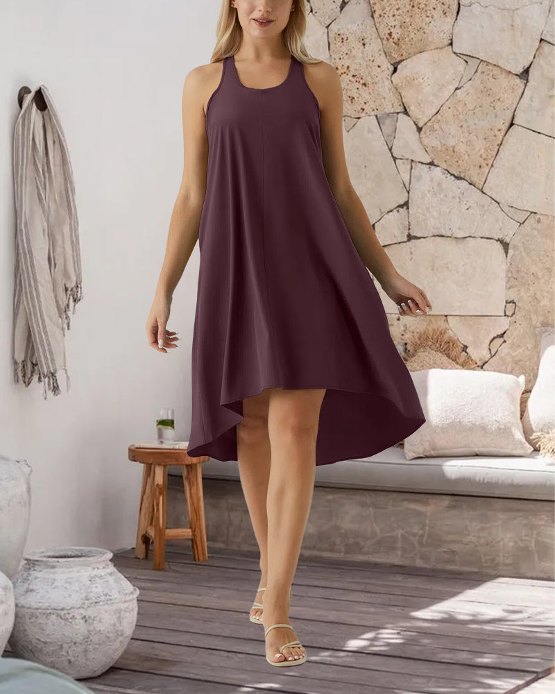 Built In Bra Irregular Sleeveless Vest Dress