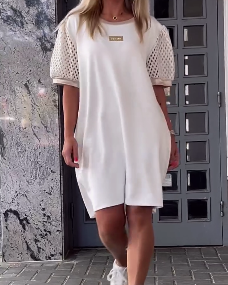 Round Neck Hollow Straight Dress
