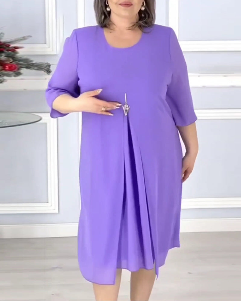 Women's solid color loose dress