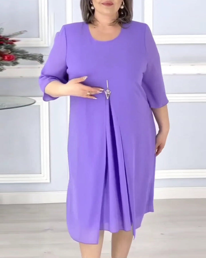 Women's solid color loose dress