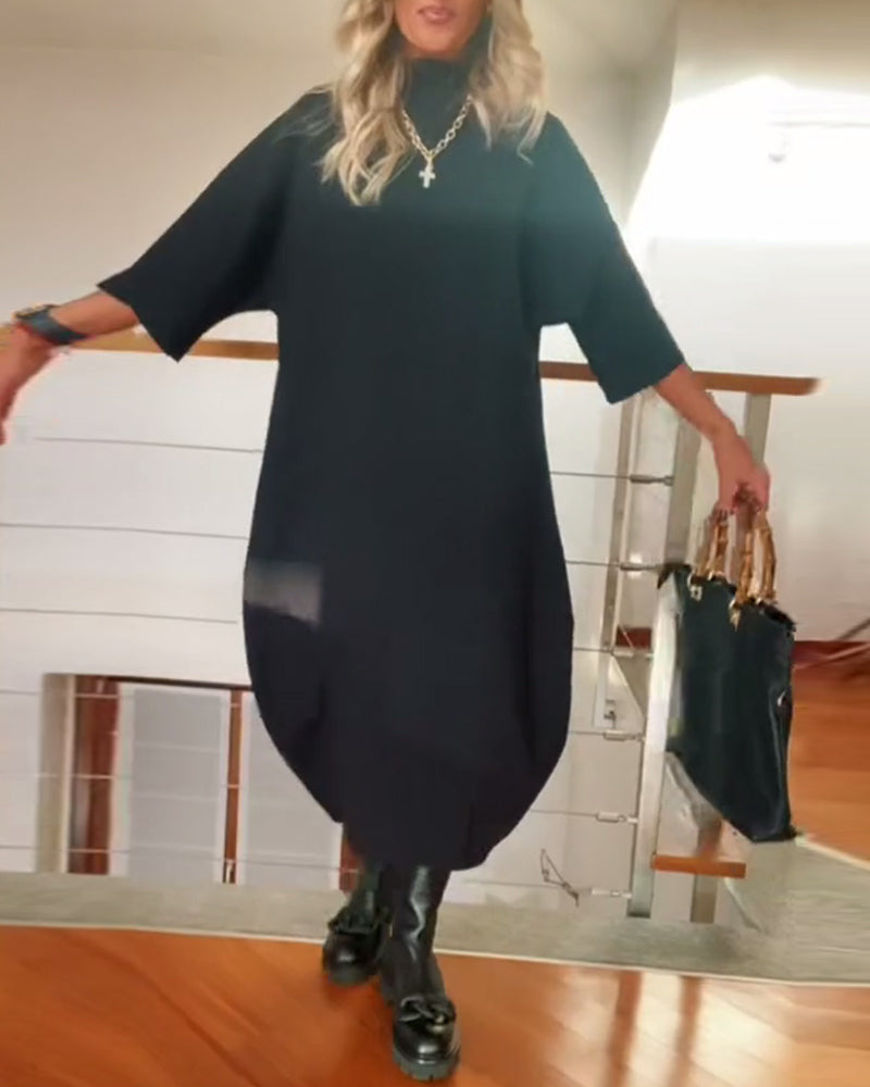 High-Neck Fashionable Dress